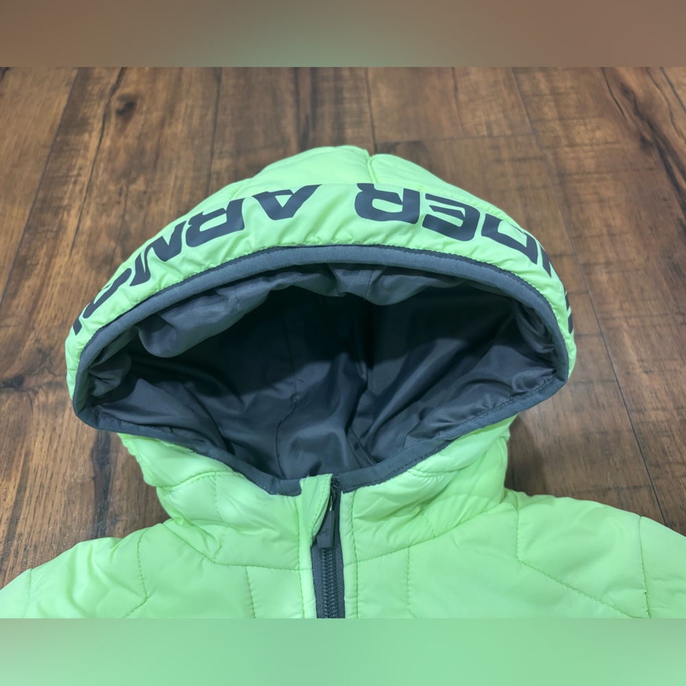 Under Armour Boys Neon Yellow and Gray Puffer Coat, Size 4 - Picture 11 of 13